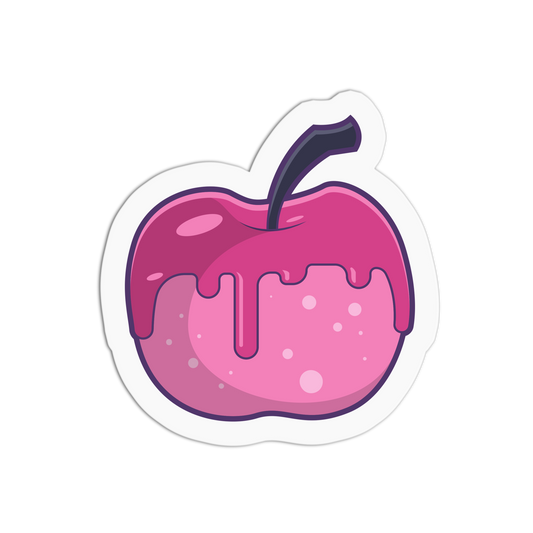 Dripping Pink Apple Halloween Textured Stickers