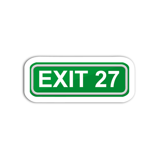 Exit 27 Freeway Sign Sticker