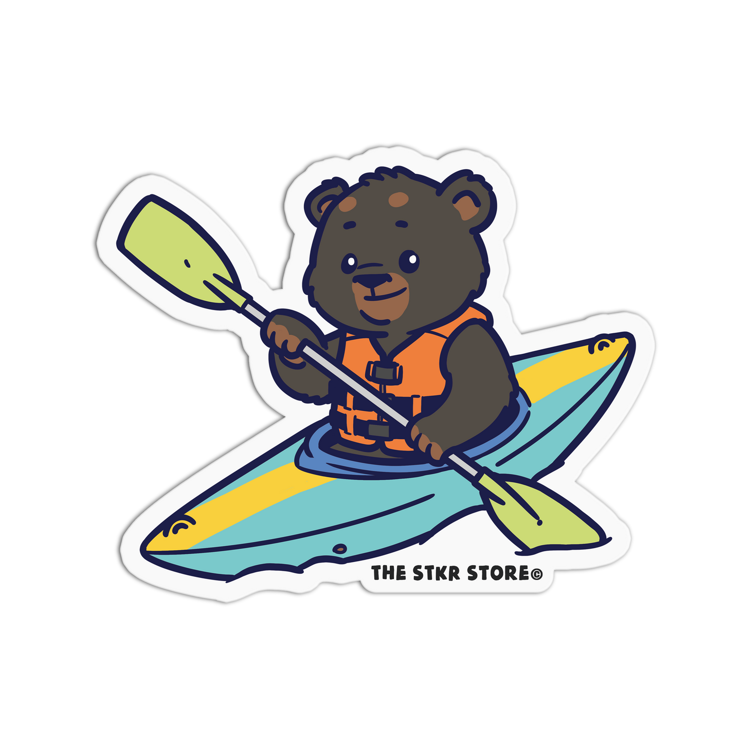Paddle-Power Cub Extreme Bear Sticker - The Stkr Store