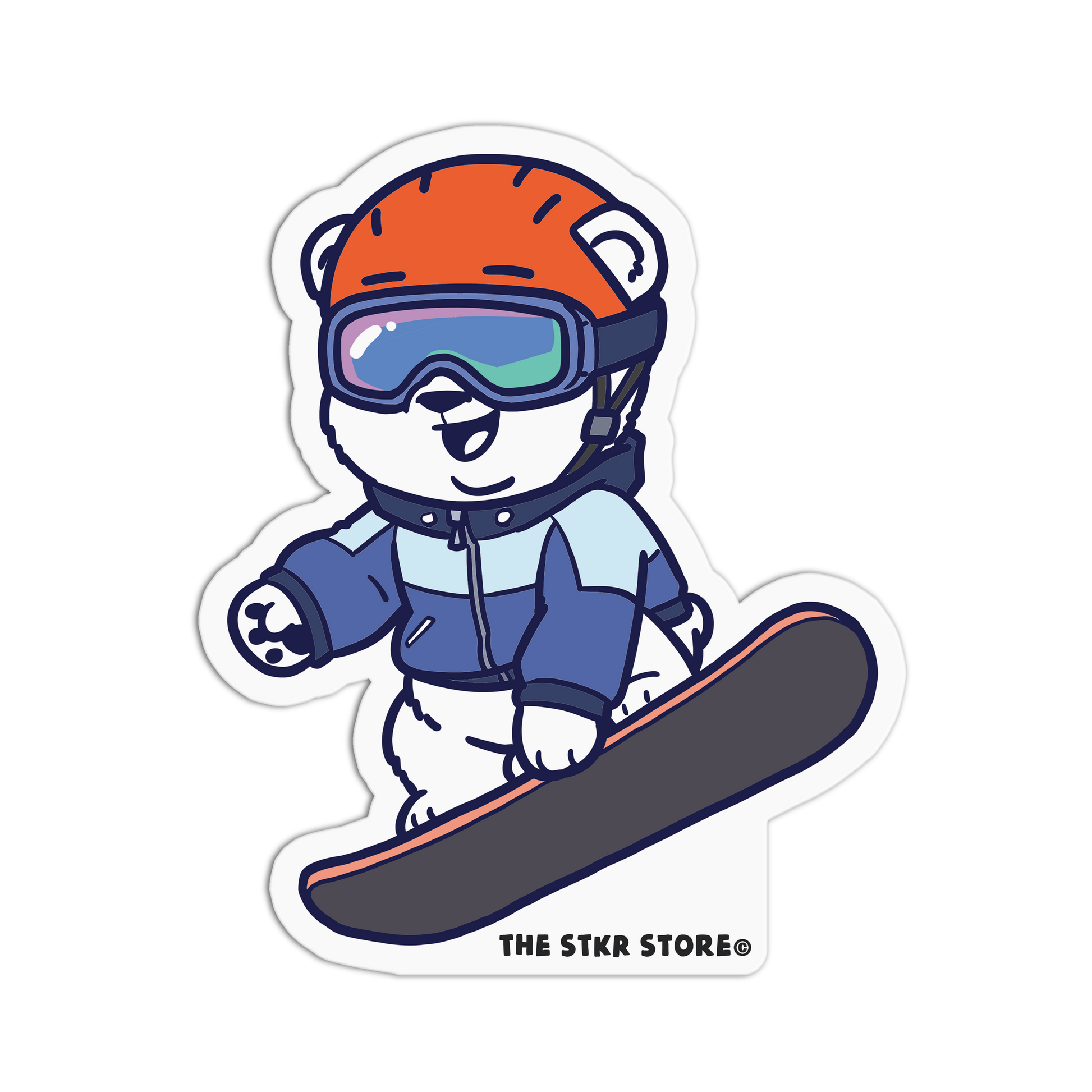Snowboarding Extreme Bear Sticker - The Stkr Store