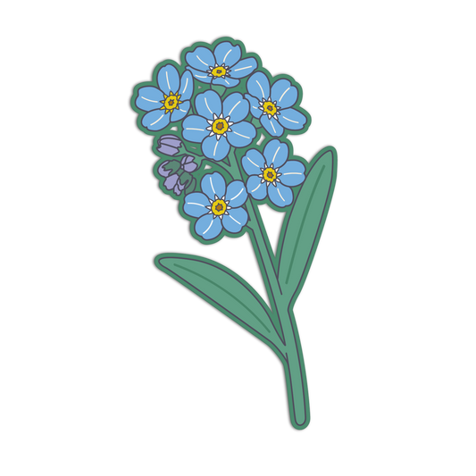 Blue Forget Me Not - Flower Series Sticker - The Stkr Store