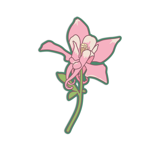 Pink flower with green leaves on a transparent background