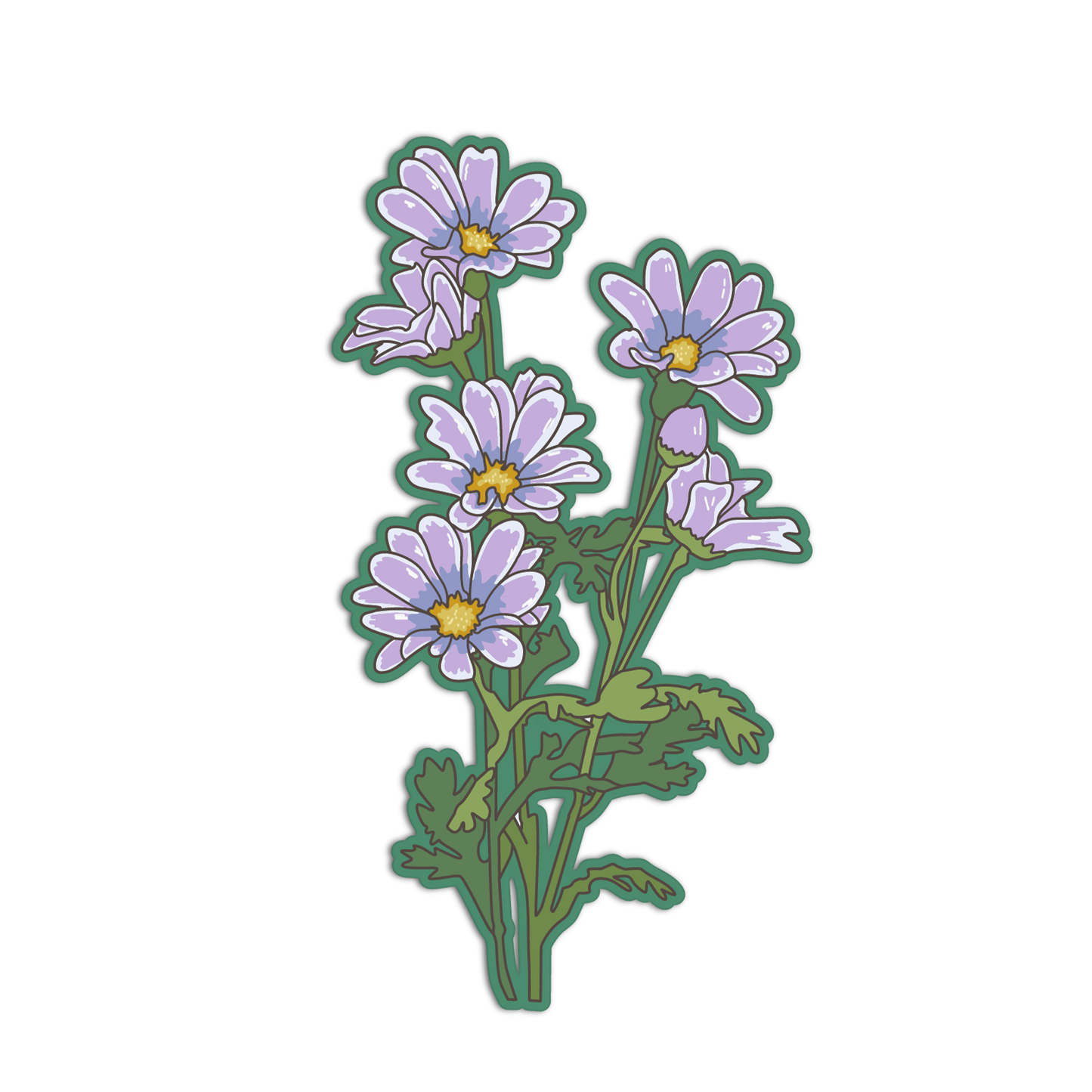 Purple Daisy Cluster - Flower Series Sticker - The Stkr Store
