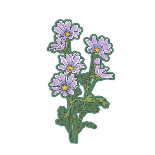 Purple Daisy Cluster - Flower Series Sticker - The Stkr Store