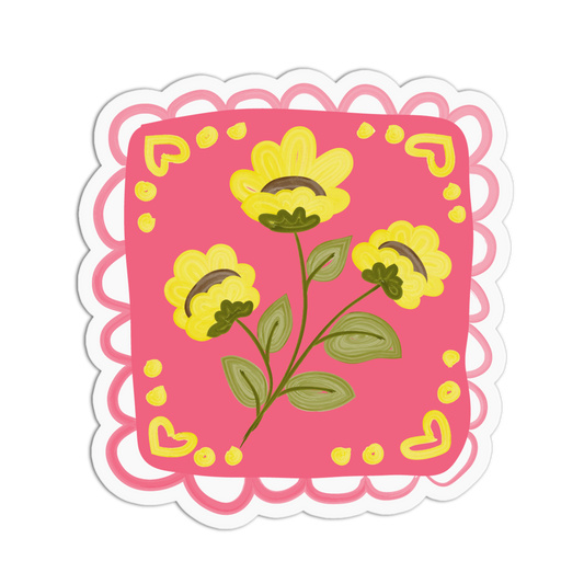 Bright Sunflowers Framed Flowers Sticker