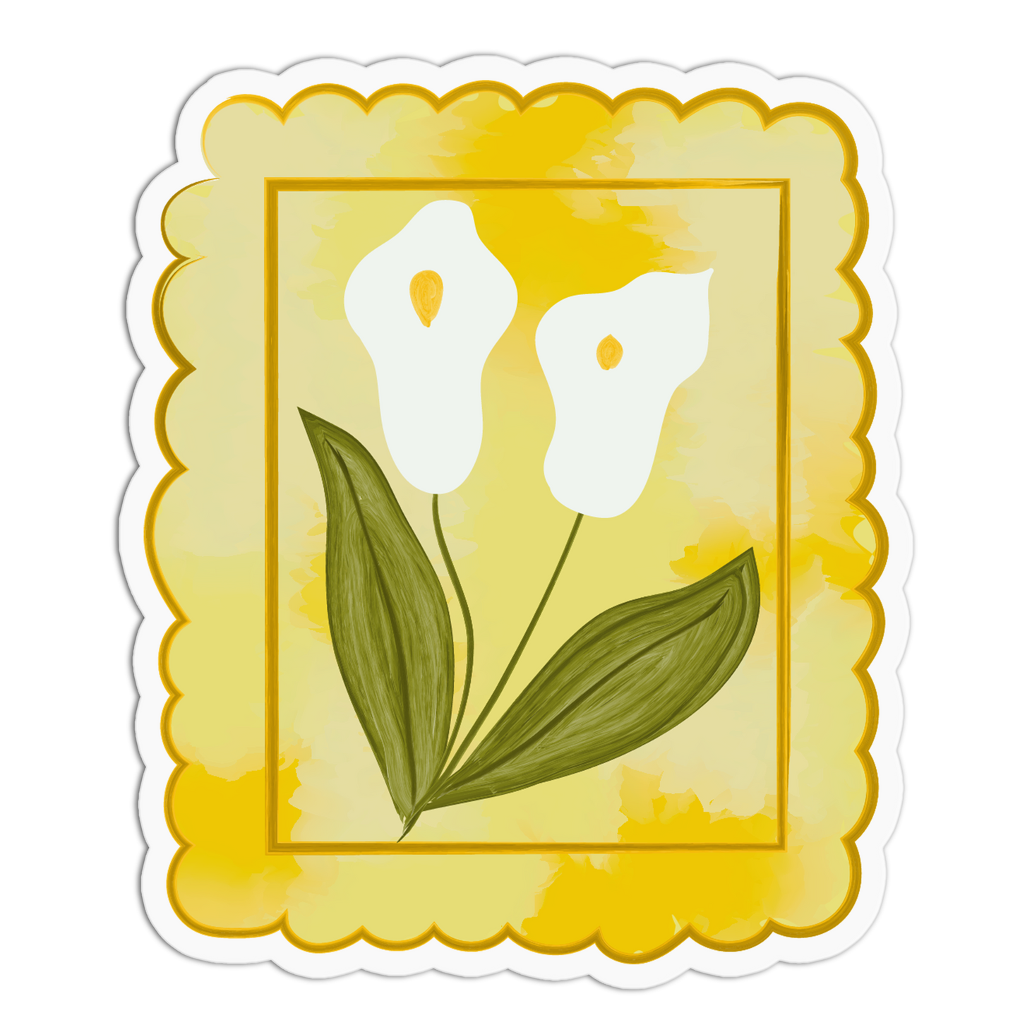 Calla Lilies Framed Flowers Sticker