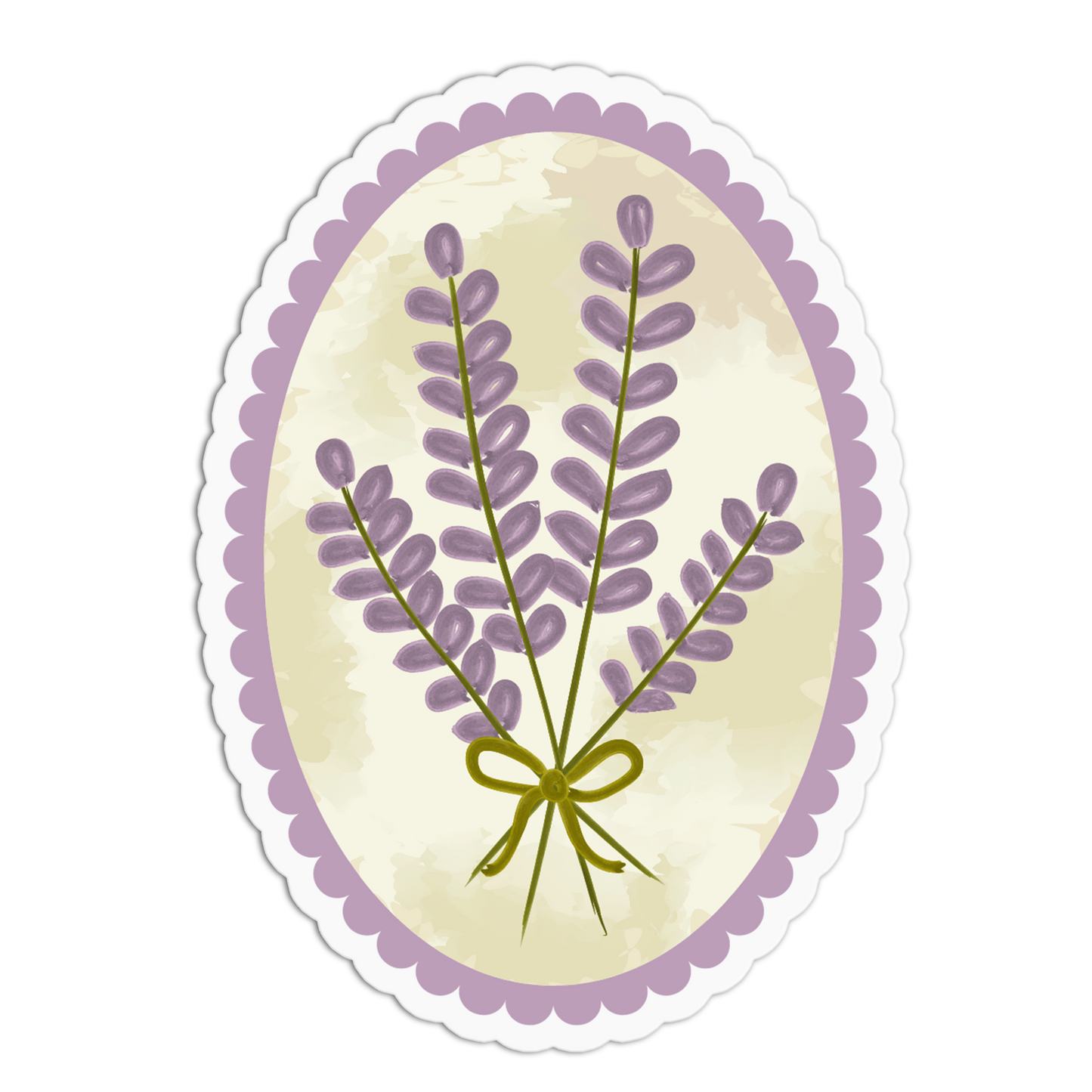 Purple Lavender Framed Flowers Sticker
