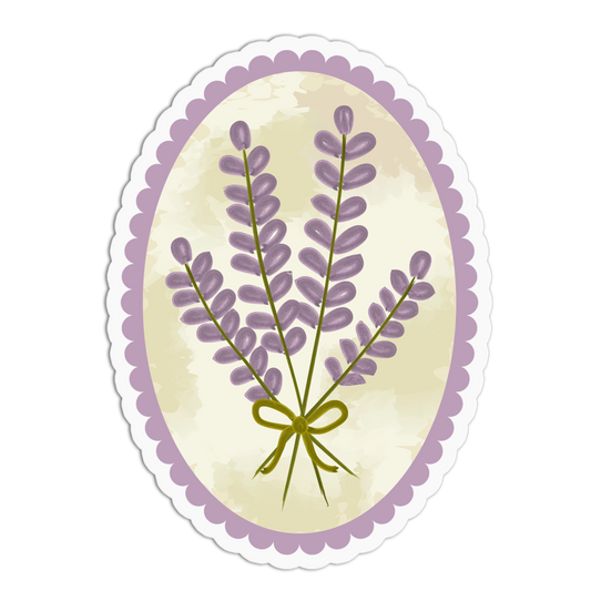 Purple Lavender Framed Flowers Sticker