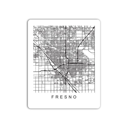 Fresno U.S. Street Map Sticker