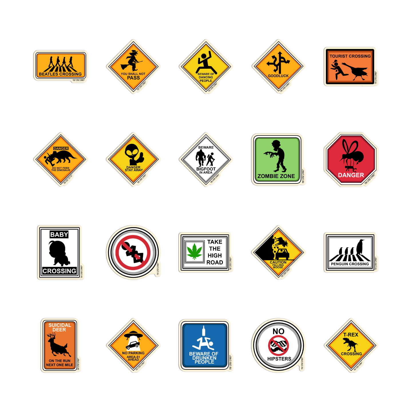 Funny Road Sign Sticker Pack