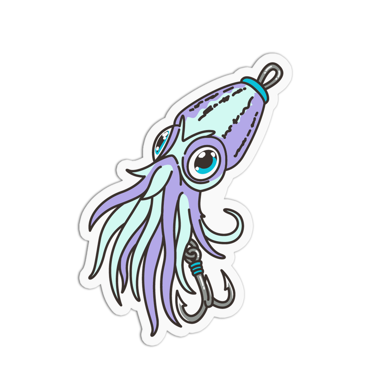 Purple Squid - Fishing Lure Sticker