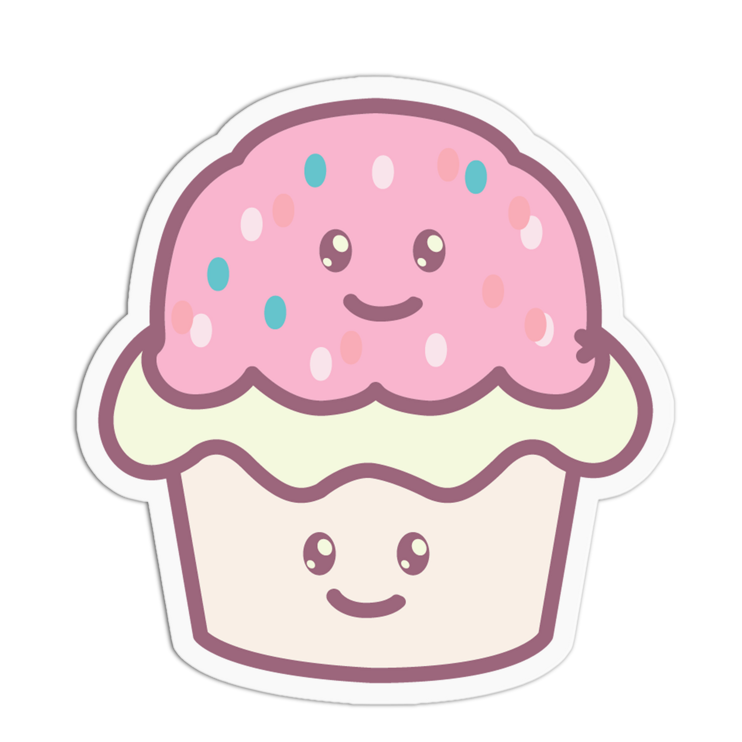 Sweet Cupcake Food Friends Sticker