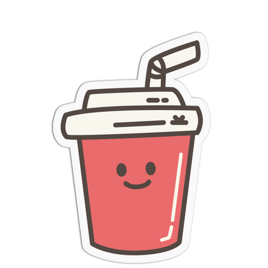 Red Soda Food Friends Sticker