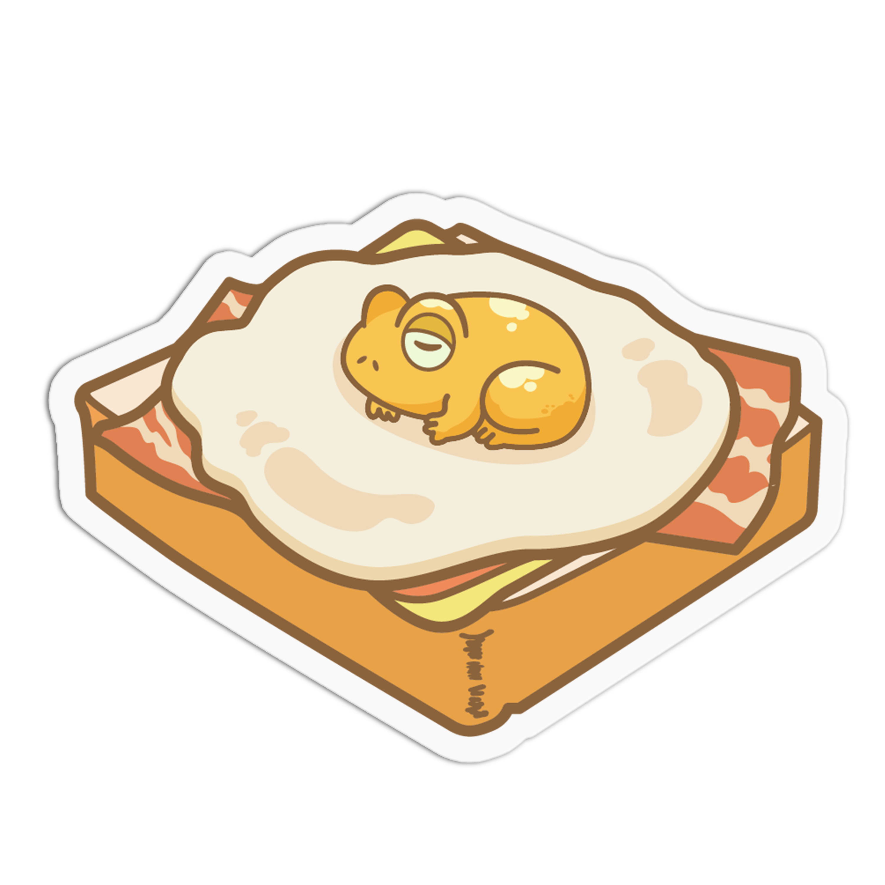 Butte Rd Toast Frog Sleeping Frog Toast - Fried Egg and Toast Sticker – The Stkr Store