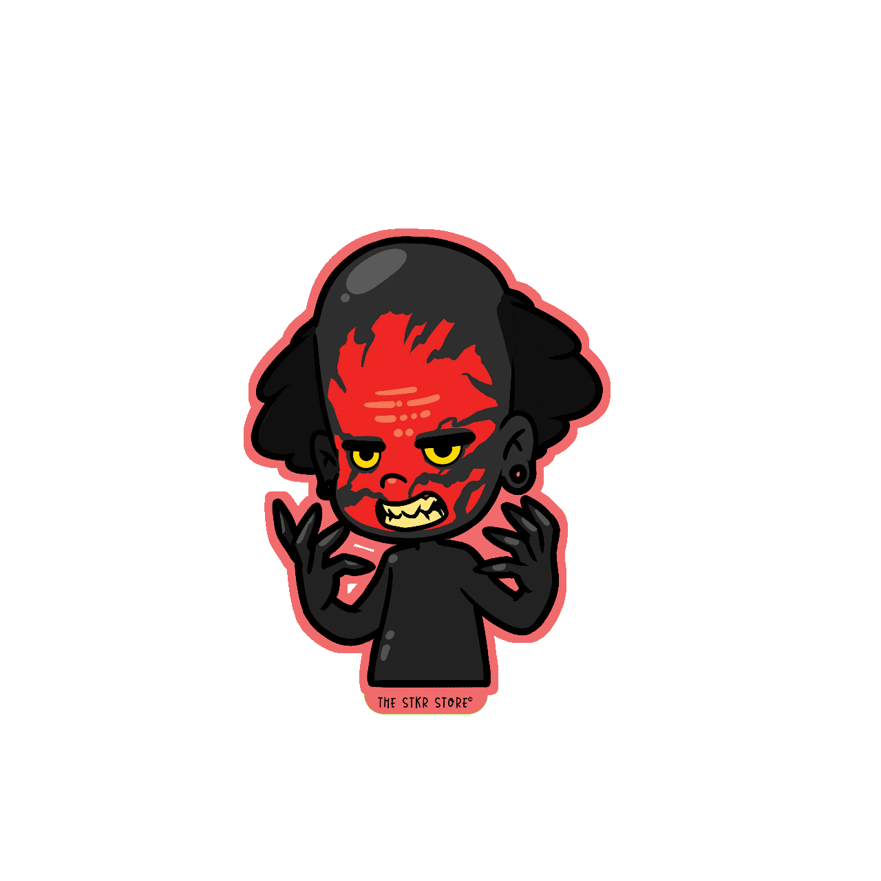 Man with Fire on his Face Horror Sticker