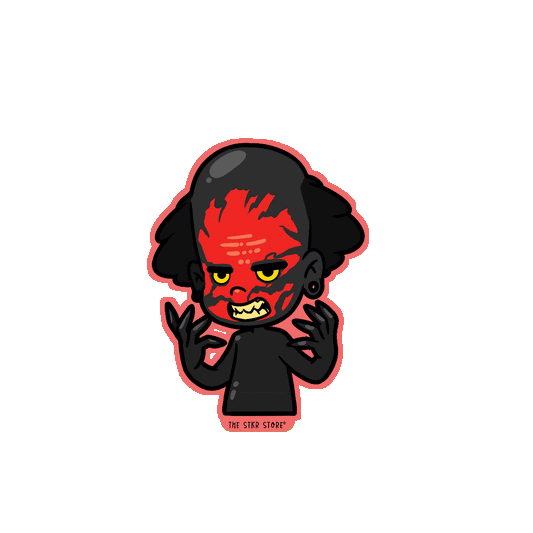 Man with Fire on his Face Horror Sticker