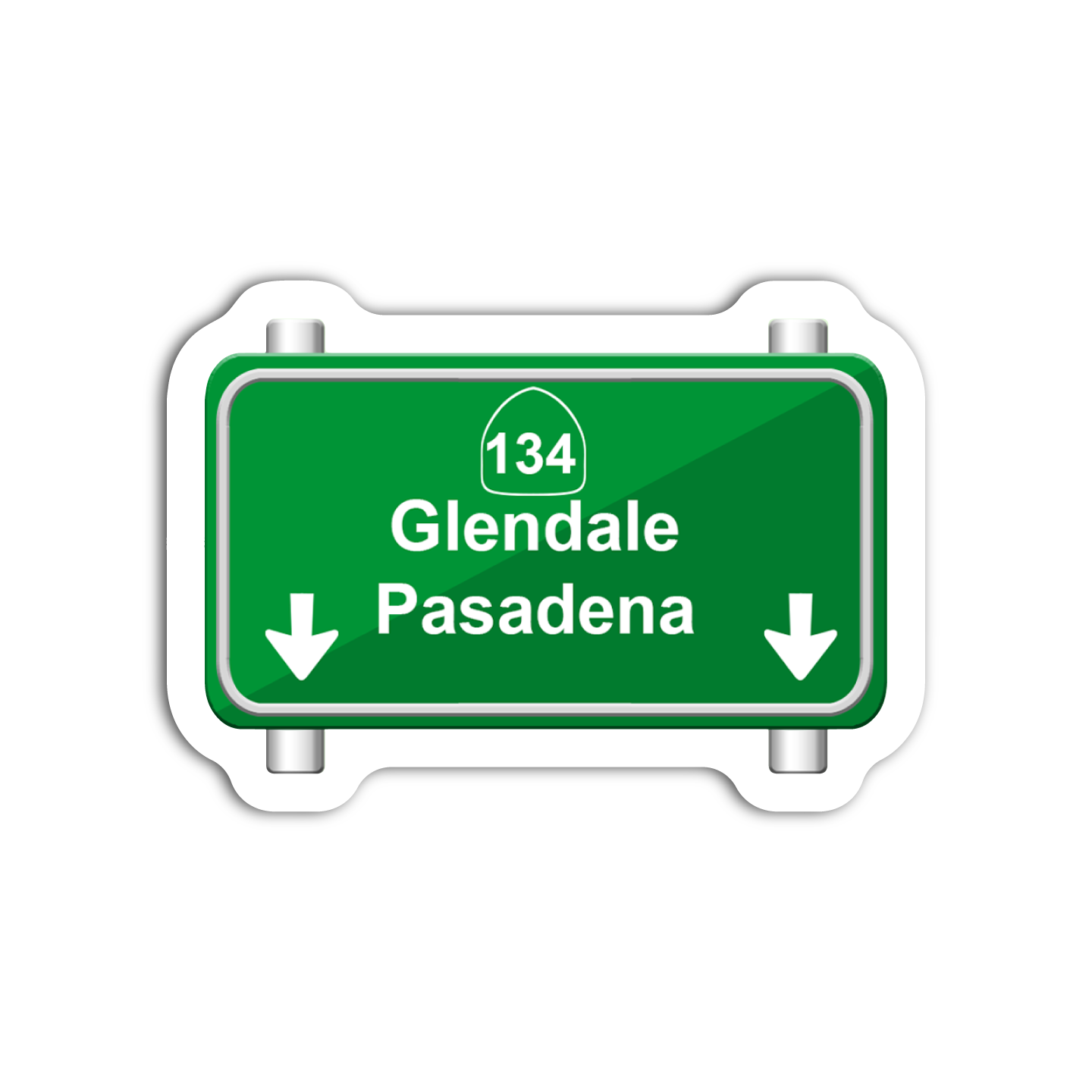 Glendale Pasaneda Freeway Sign Sticker