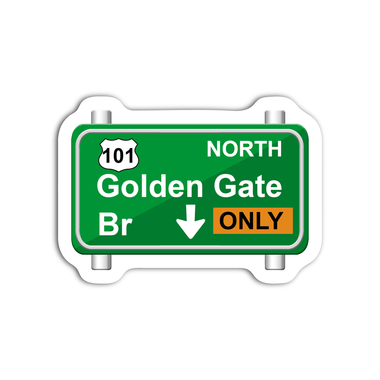 Golden Gate Freeway Sign Sticker