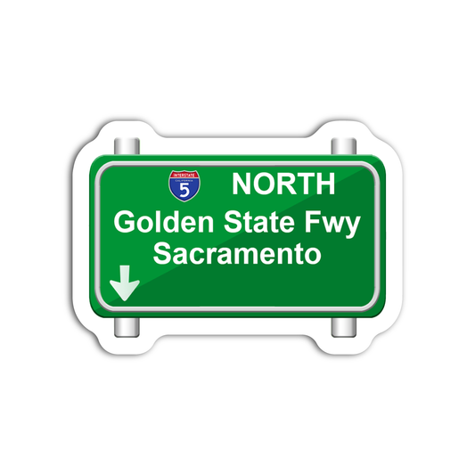 Golden State Fwy Freeway Sign Sticker