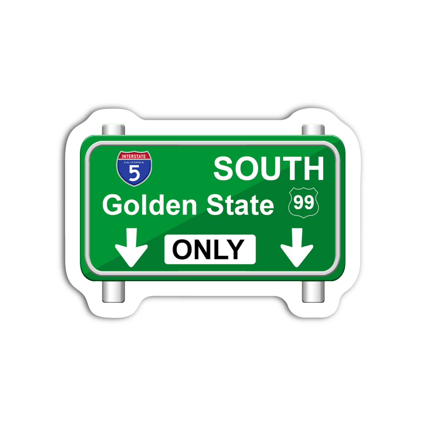 Golden State Lane Freeway Sign Sticker – The Stkr Store