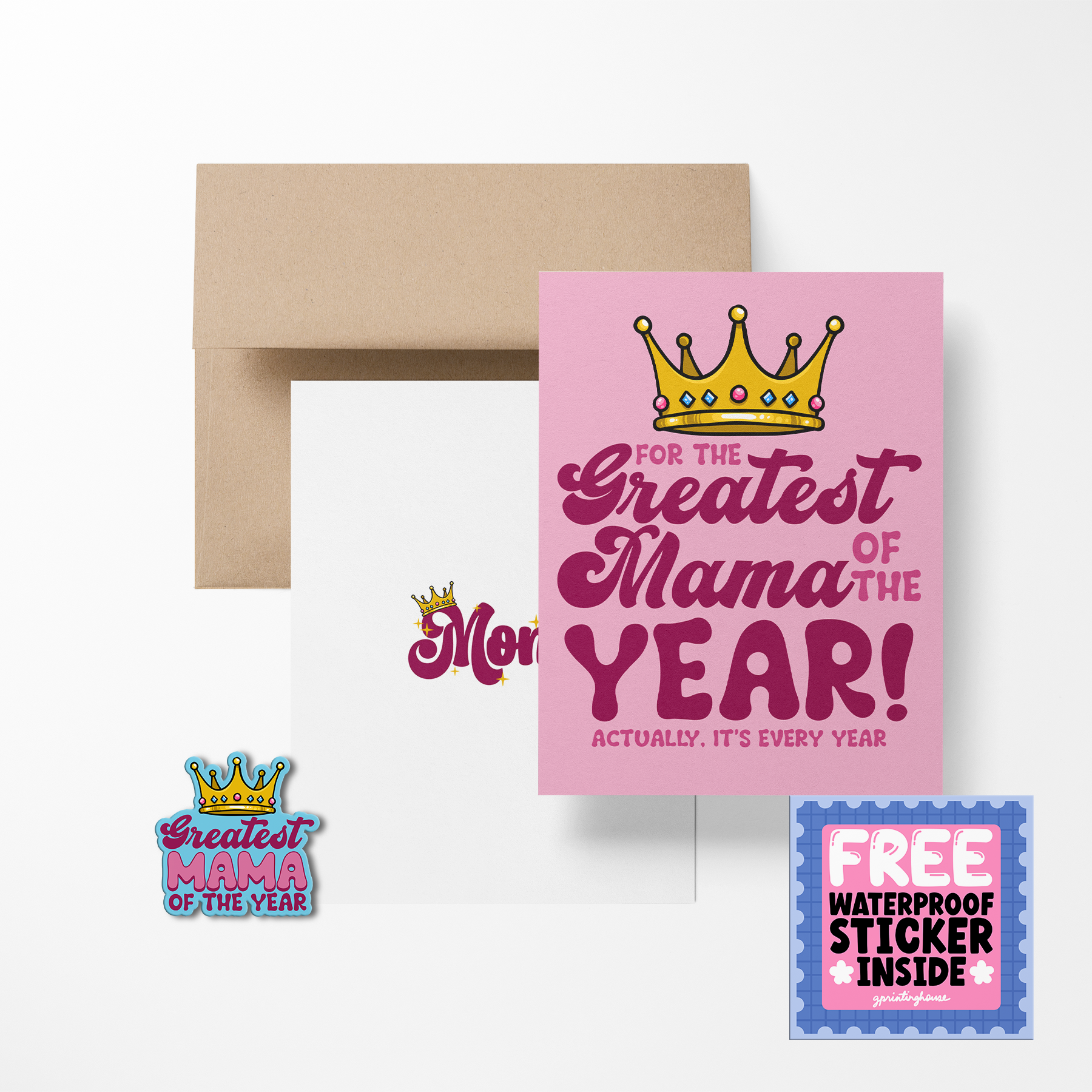 For The Greatest Mama Of The Year Greeting Card with Sticker