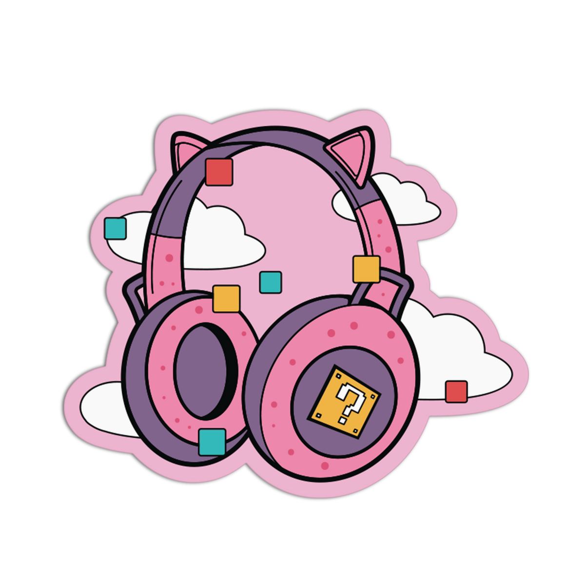 Cat Headset Gaming Accessories Sticker