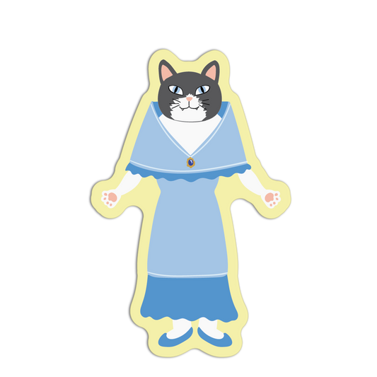 Gray and White Filipiniana Cats Textured Stickers