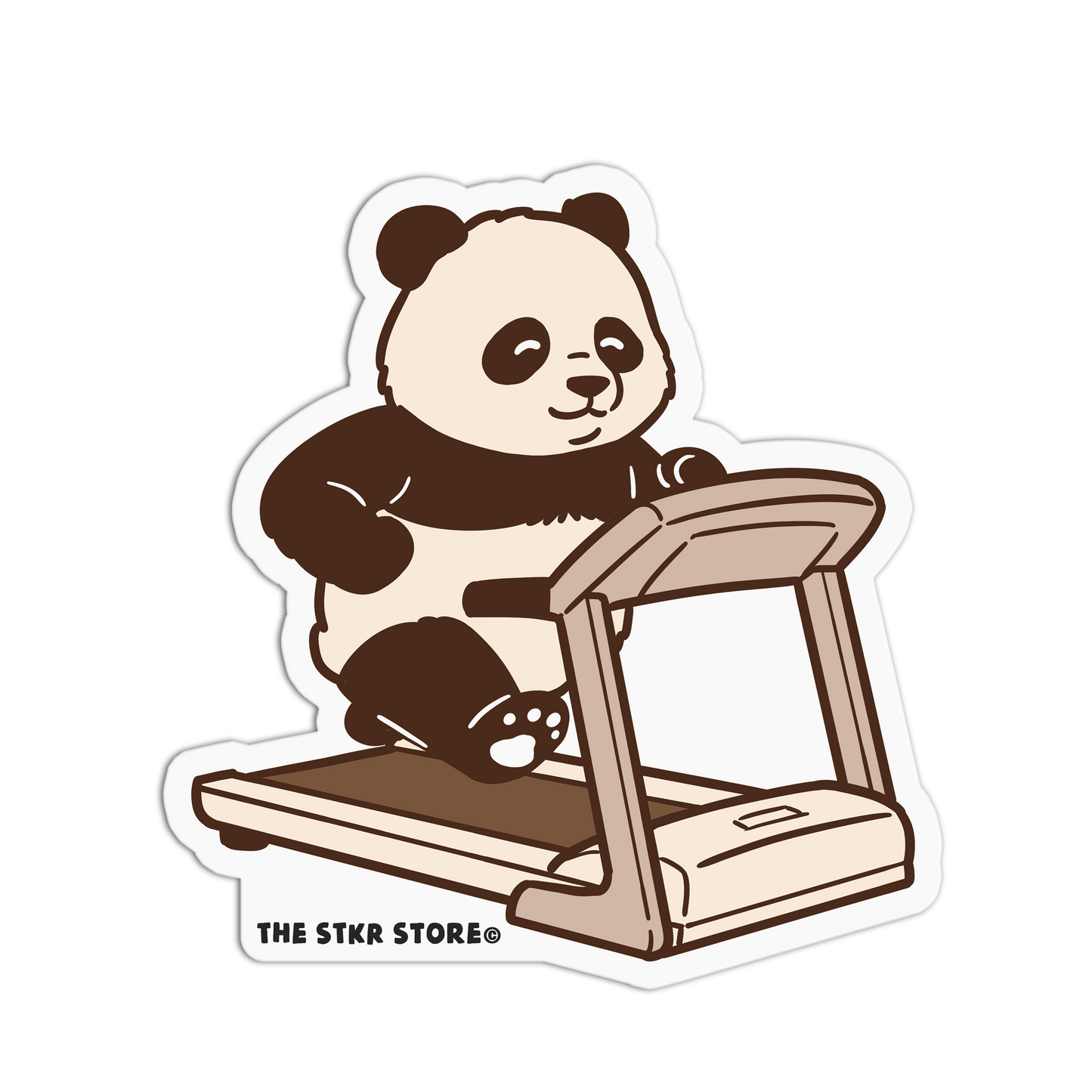 Treadmill Panda - Gym Bears Sticker - The Stkr Store