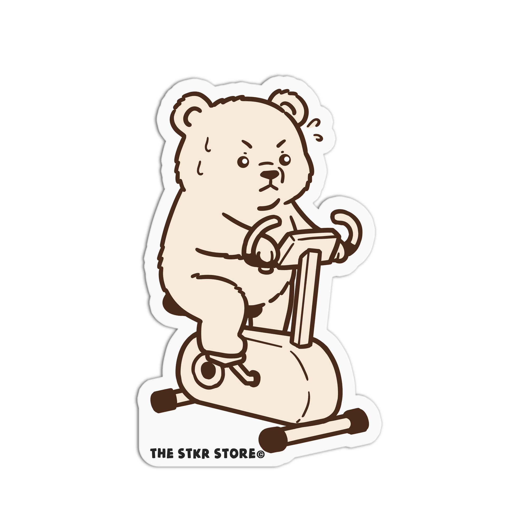 Stationary Bike Polar Bear - Gym Bears Sticker - The Stkr Store