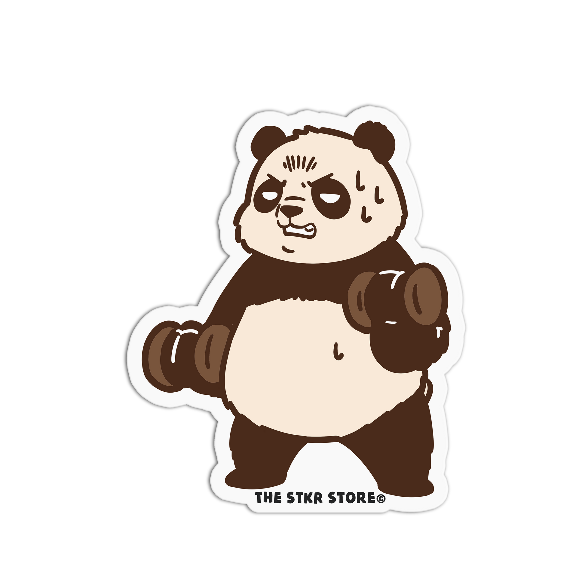 Dumbbell Panda - Gym Bears Sticker - The Stkr Store