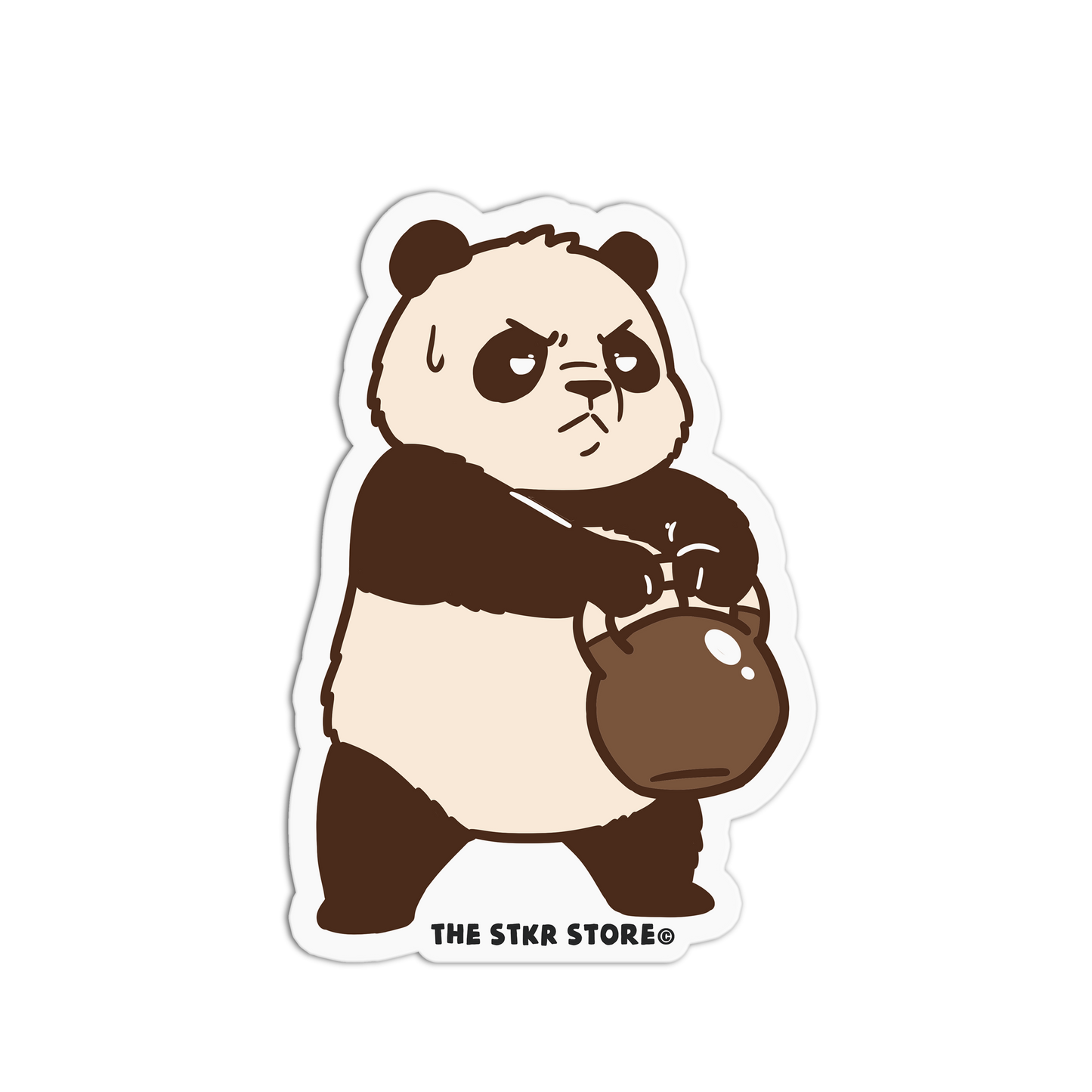 Kettlebell Panda - Gym Bears Sticker - The Stkr Store