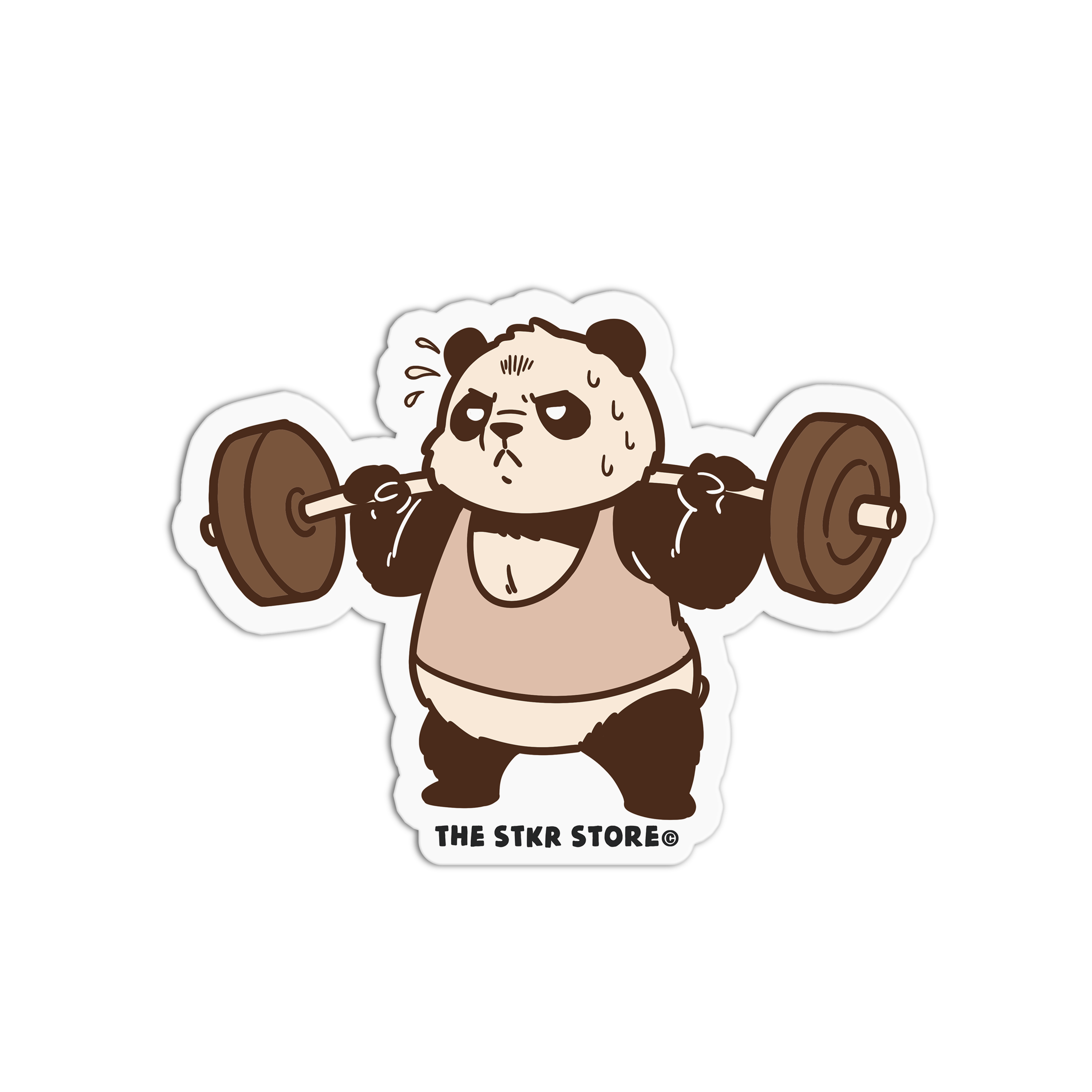 Barbell Press Panda - Gym Bears Sticker – The Stkr Store
