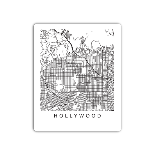 Hollywood U.S. Street Map Sticker
