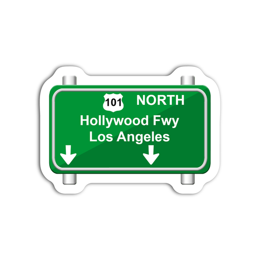 Hollywood Fwy Freeway Sign Sticker