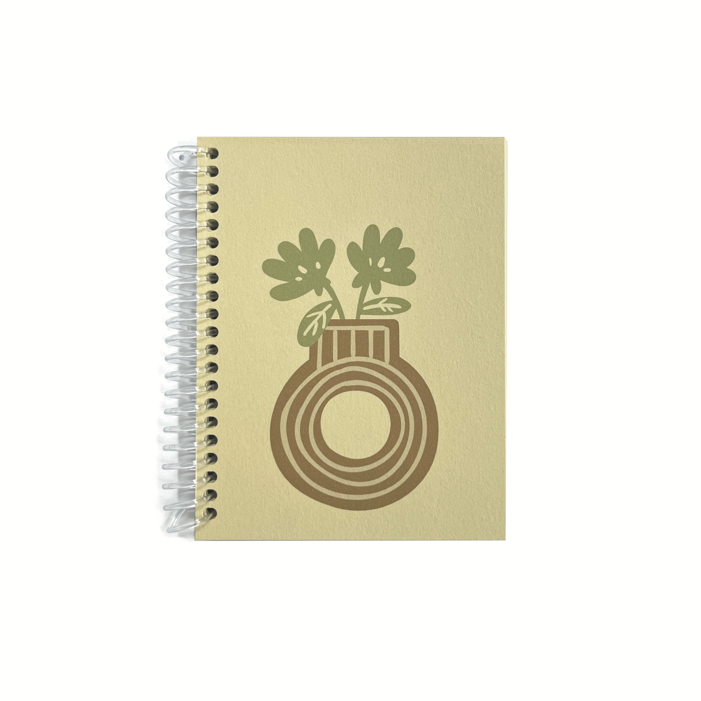 Cream Spiral Notebook Round Flower Vase