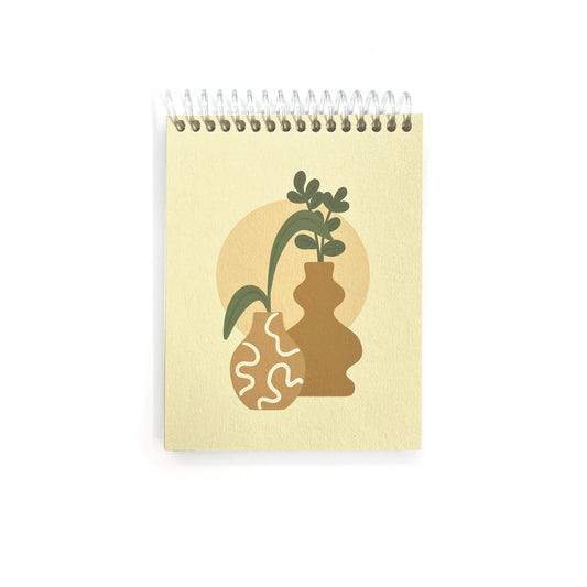 Cream Spiral Notebook Flower Vase