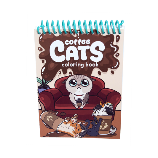 Coffee Cats Coloring Book