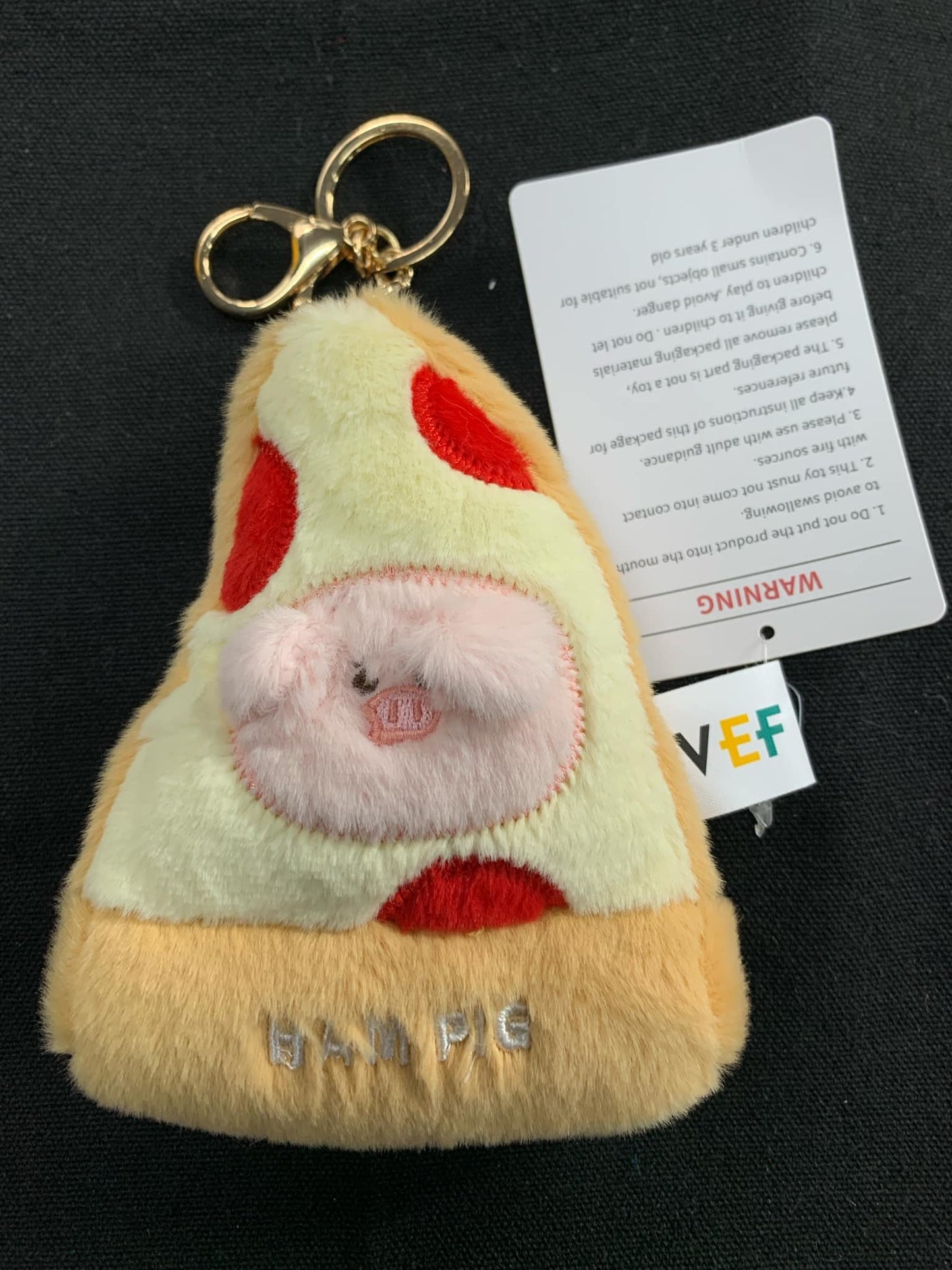 Ham Pig Pizza Keychain