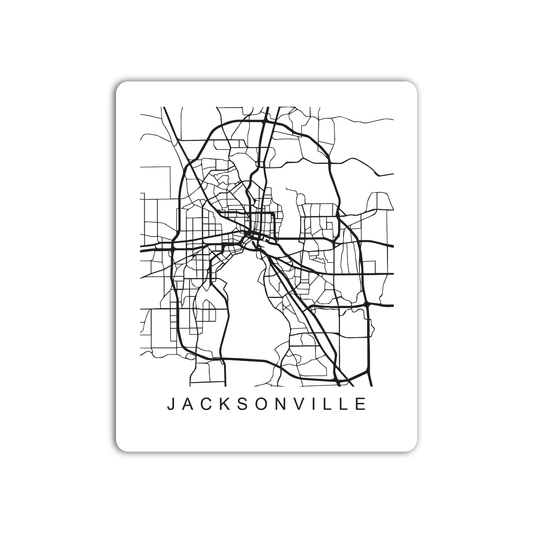 Jacksonville U.S. Street Map Sticker