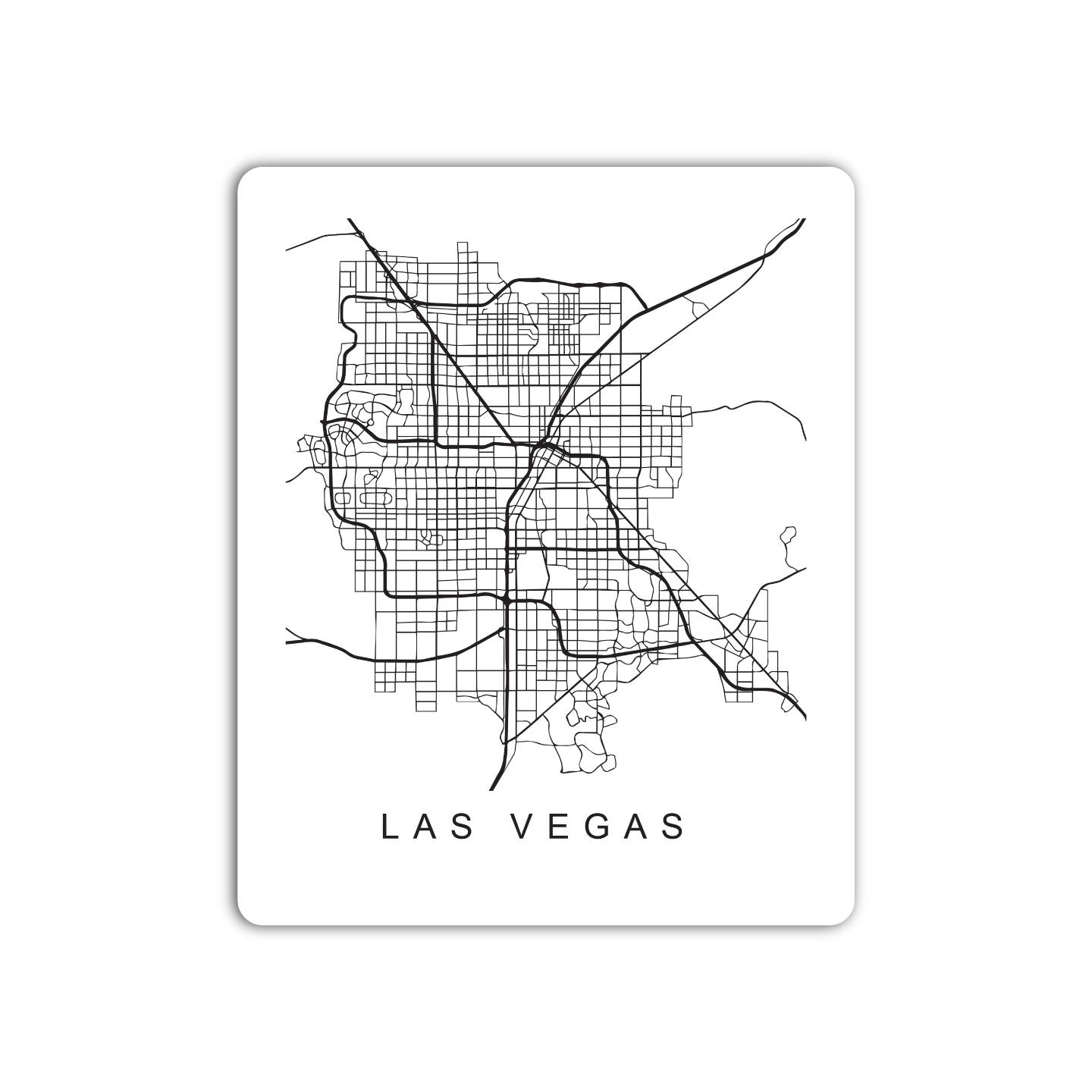 Las Vegas U.S. Street Map Sticker