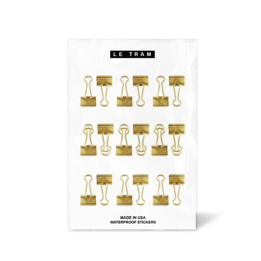 Le Tram Gold Binder Clips - Clear Sticker Sheet