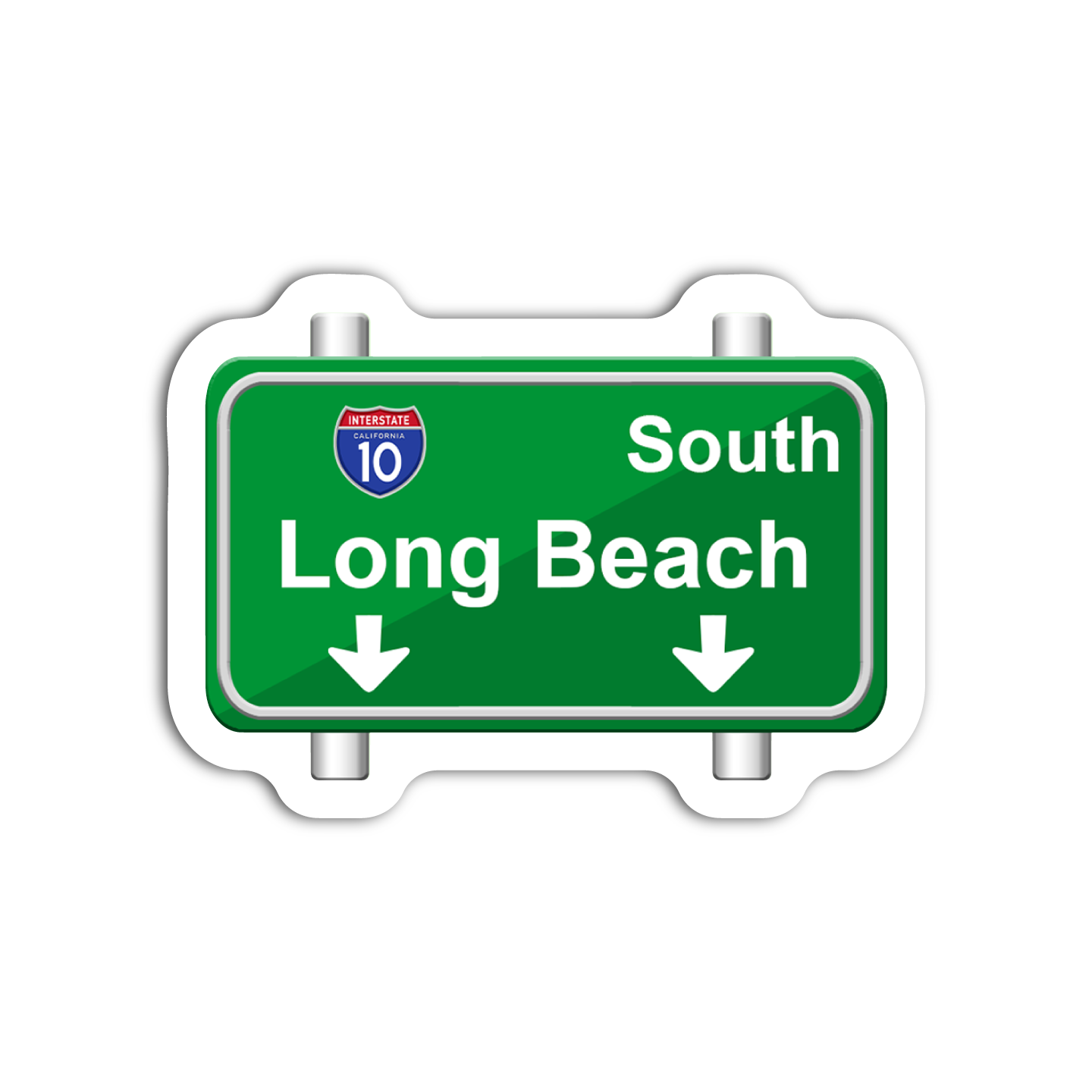 Long Beach Freeway Sign Sticker