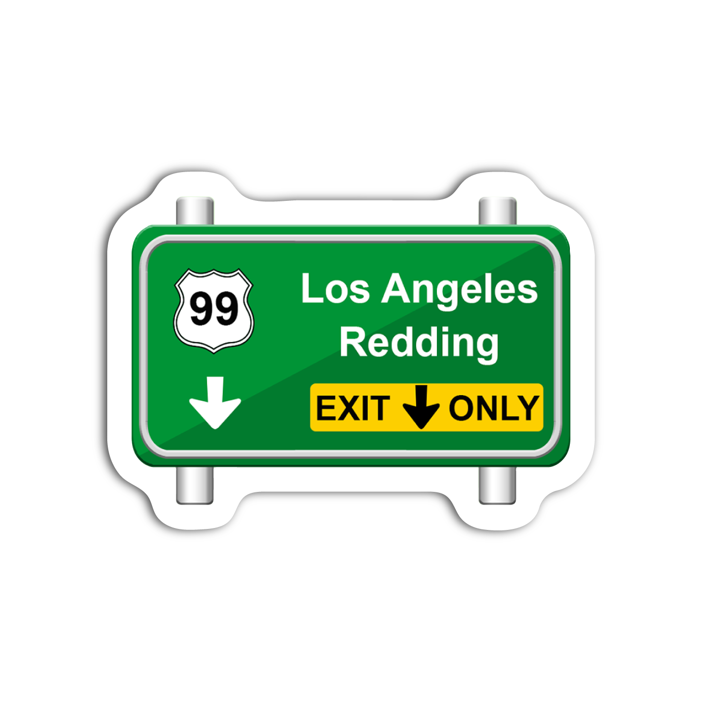 Redding Sticker LA Redding Freeway Sign Sticker – The Stkr Store
