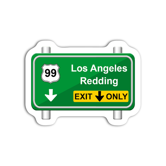LA Redding Freeway Sign Sticker