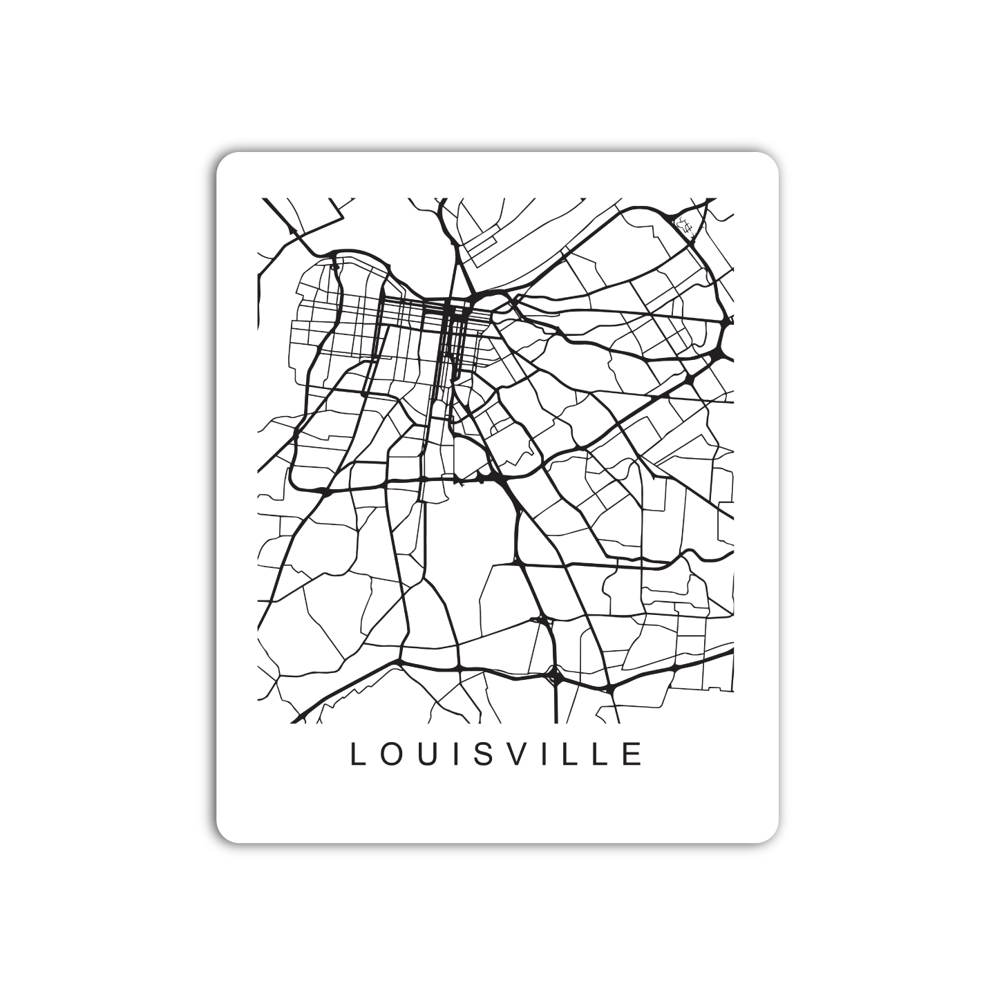 Louisville U.S. Street Map Sticker