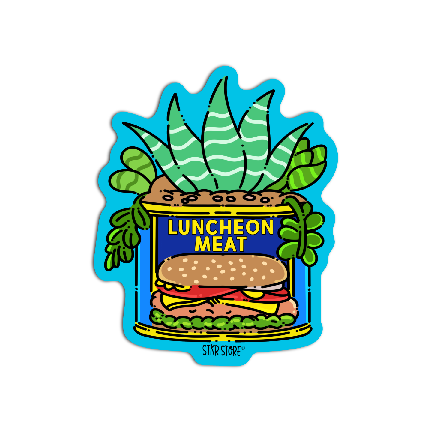 Plant in Luncheon Meat Planters Sticker