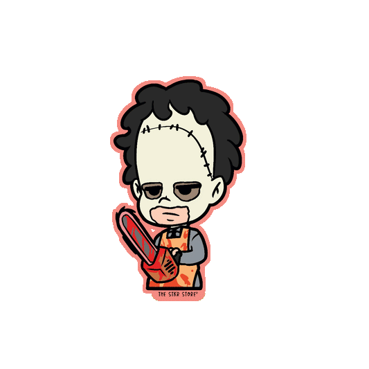 Man with Chainsaw Horror Sticker