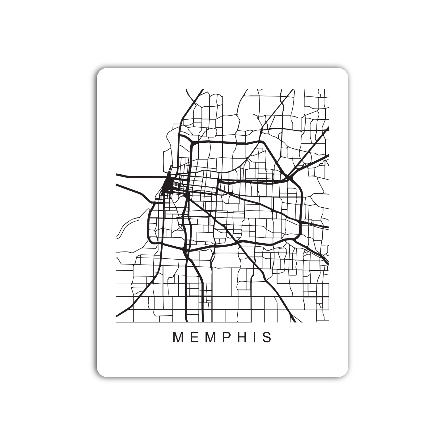 Memphis U.S. Street Map Sticker