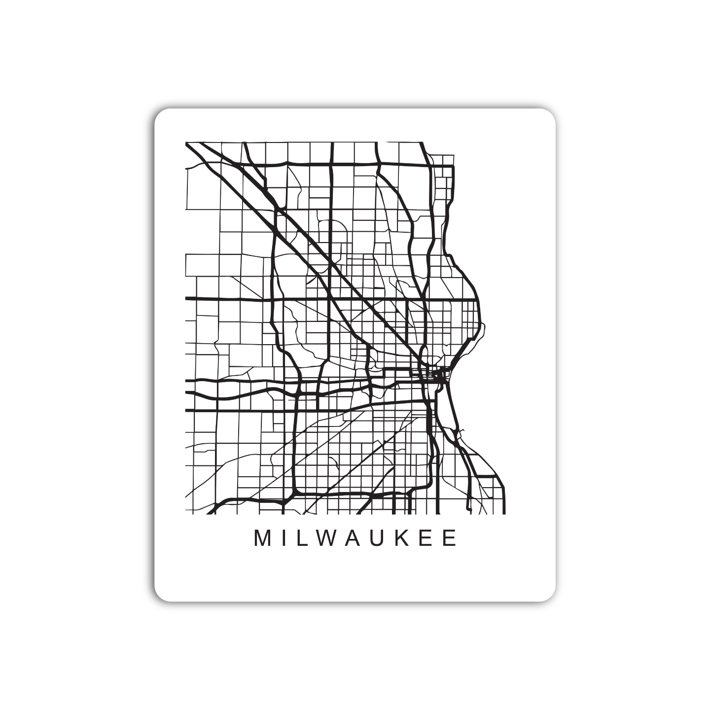 Milwaukee U.S. Street Map Sticker