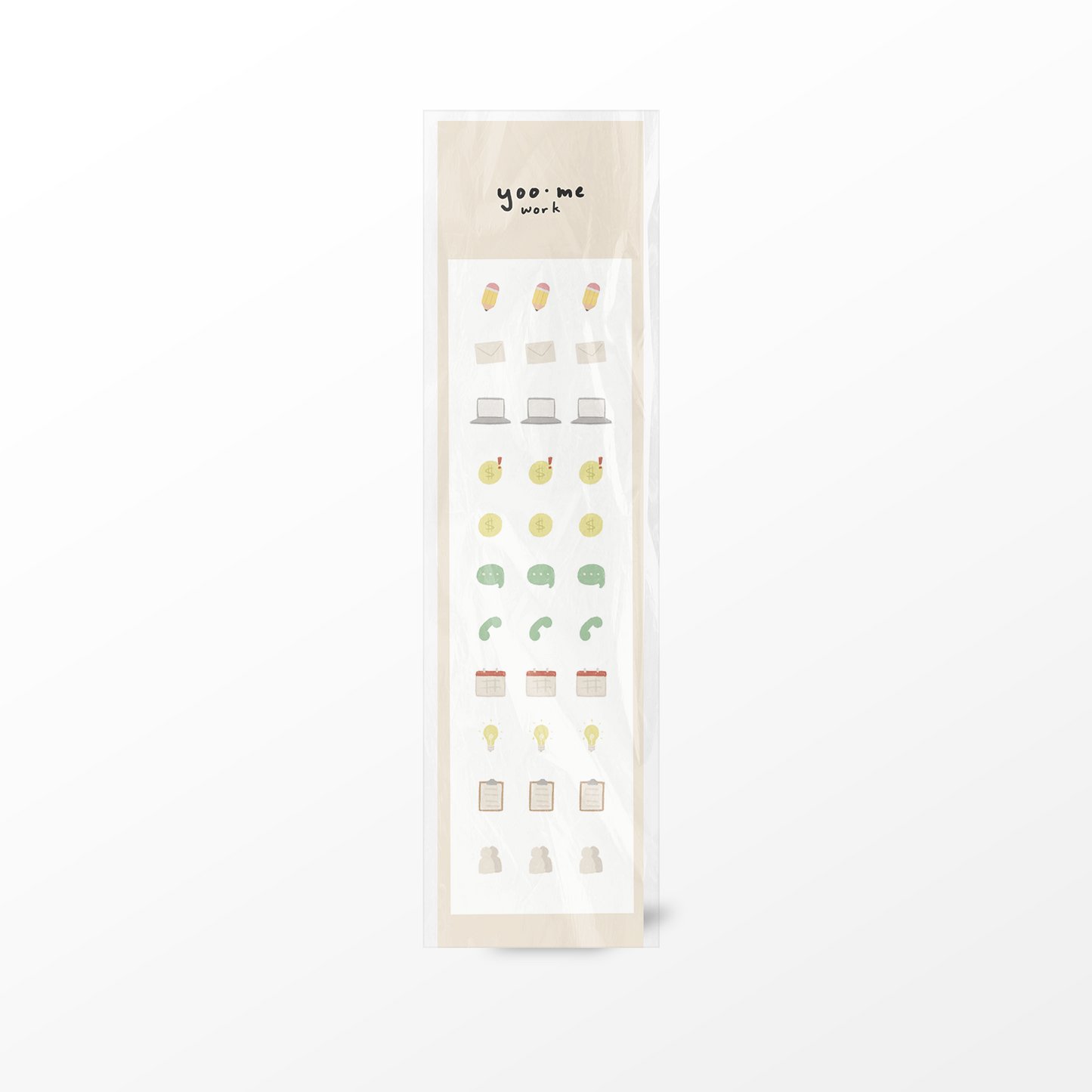 Earring display with various pairs on a white background